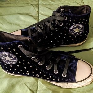 Special edition blue velvet converse hightop sneak